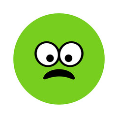 Sad surprised face. Emoji icon vector. Emoticon sign. Negative emotions. Vector illustration.
