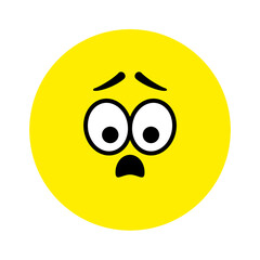 Sad surprised face. Emoji icon vector. Emoticon sign. Negative emotions. Vector illustration.