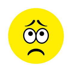Sad surprised face. Emoji icon vector. Emoticon sign. Negative emotions. Vector illustration.