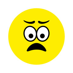 Sad surprised face. Emoji icon vector. Emoticon sign. Negative emotions. Vector illustration.