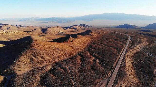 Nevada mountain highways in aerial view