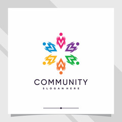 Community logo design template with creative concept part four