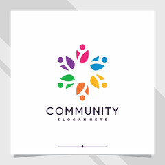 Community logo design template with creative concept part seven