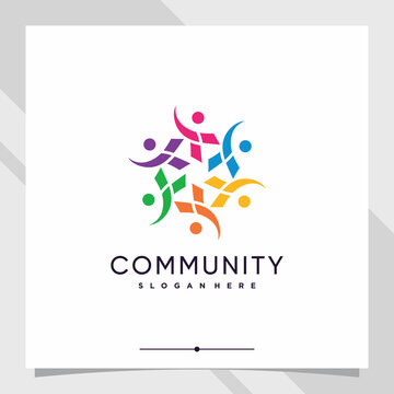 Community logo design template with creative concept part eight