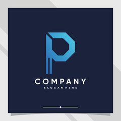 Creative monogram logo design initial letter P with unique concept part one
