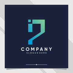 Fototapeta premium Creative monogram logo design initial letter P with unique concept part three
