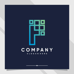 Creative monogram logo design initial letter P with unique concept part six