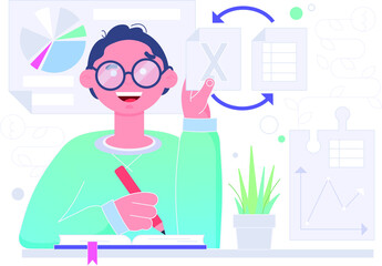 Fourcroya Longaeva Orchid. Graphic flowers Graphic. Vector flowers.