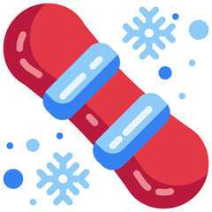 snowboard flat icon