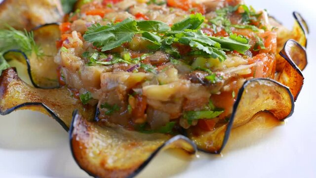 Eggplant and fresh vegetables ratatouille