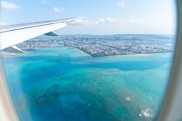飛行機から見る沖縄