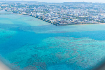 飛行機から見る沖縄