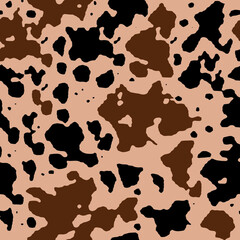 Cow skin pattern texture repeating seamless camel brown beige . Fashionable print. Fashion and stylish background for runner carpet, rug, scarf, curtain, pillow, t shirt, template, web design