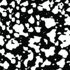 Cow skin pattern texture repeating seamless black and white monochrome. Fashionable print. Fashion and stylish background for runner carpet, rug, scarf, curtain, pillow, t shirt, template, web design