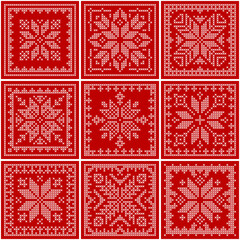 Christmas embroidered plaid Scandinavian style Christmas cross stitch pattern
