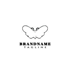 butterfly logo cartoon icon design template black graphic vector illustration