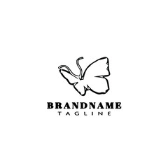 butterfly logo flat icon design template black isolated vector illustration