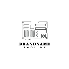 circuit board logo cartoon icon design template black isolated vector illustration
