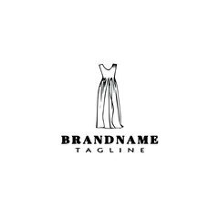 dress logo cartoon icon design black isolated vector illustration