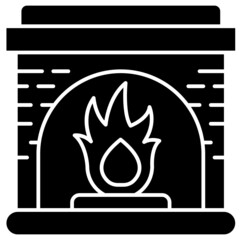 fireplace solid icon