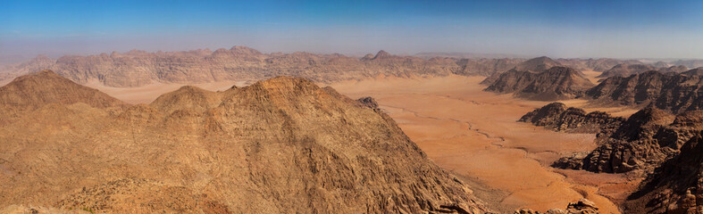 Panorama from the top of Jabal Umm Ad Dami to the Wadi Rum desert