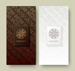 collection of elegant ornament pattern greeting cards