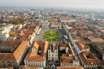 Fototapeta na wymiar Panorama of old town from Timișoara Romania. European cultural capital of 2023.