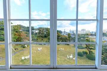秋の仁風閣から見た景色　鳥取県鳥取市　The view from Jinpukaku in autumn. Tottori-ken Tottori city