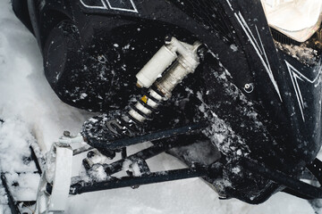 Tuned sports snowmobile suspension, black gas shock absorber