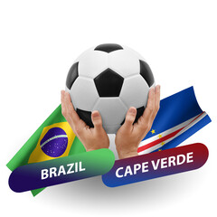 Soccer football competition match, national teams brazil vs cape verde