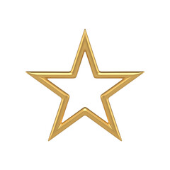 Golden jewellery decorative element five pointed shining star achievement design template 3d vector