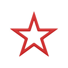 Red metallic star festive simple decorative design for achievement success template realistic vector