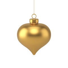 Bright golden metallic hanged luxury Christmas tree toy celebrating traditional holiday vector