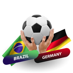 Soccer football competition match, national teams brazil vs germany
