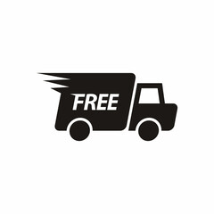 free delivery truck icon design. vector flat illustration
