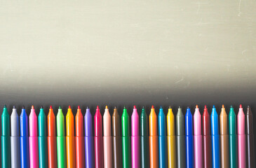 Color marker color pen set  on white background
