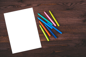 White paper and markers for childrens creativity