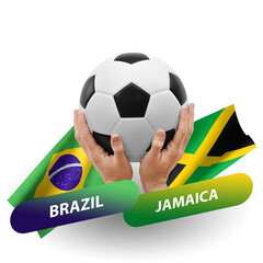 Soccer football competition match, national teams brazil vs jamaica
