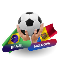 Soccer football competition match, national teams brazil vs moldova