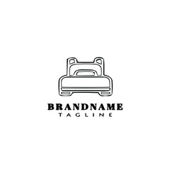 bed logo cartoon logo icon design template black cute vector illustration