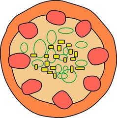 美味しいピザのイラスト