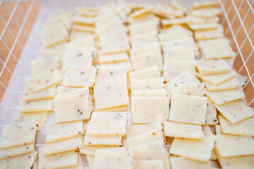 handmade organic soap of various sizes, scents and colors