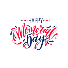 Memorial day greetind cars, poster, banner with lettering