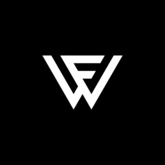 Initial letter WF triangle cool simple modern logo concept