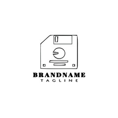 save cartoon logo icon design template black isolated vector illustration