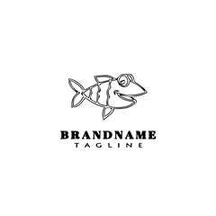 shark logo cartoon icon template design black isolated vector illustration