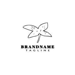 flower logo cartoon icon design template black isolated vector cute