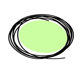Abstract color oval as line drawing on white as background. Vector	
