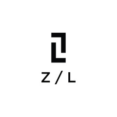 Initial letter ZL LZ negative space arrow up logo template  - obrazy, fototapety, plakaty
