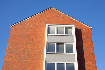 Moderne rote  Wohngebäude aus Backstein  Bremen, Deutschland, Europa